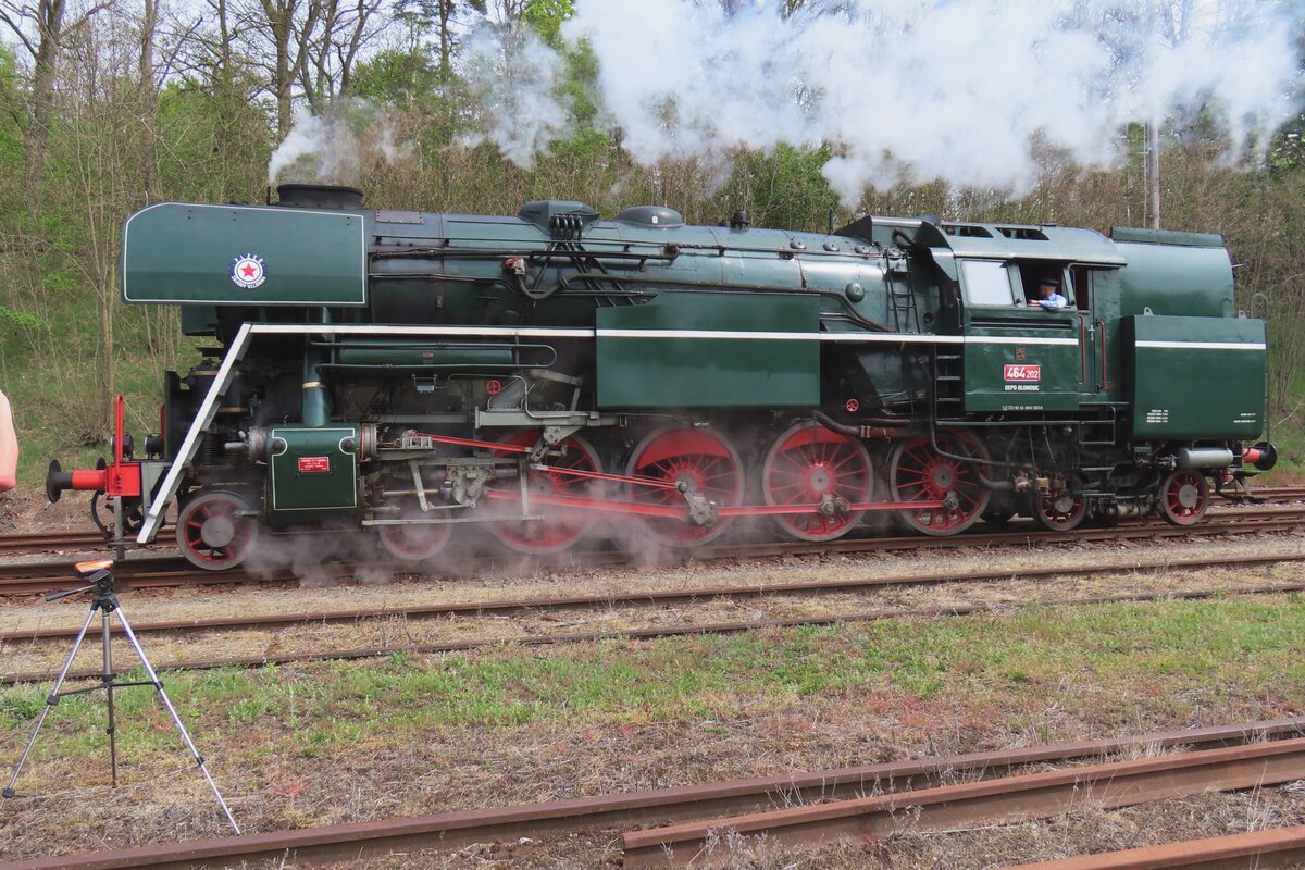 Czech steamer 464 202 stands in the Railway Museum of Luzna u Rakovnika on 11 May 2024.