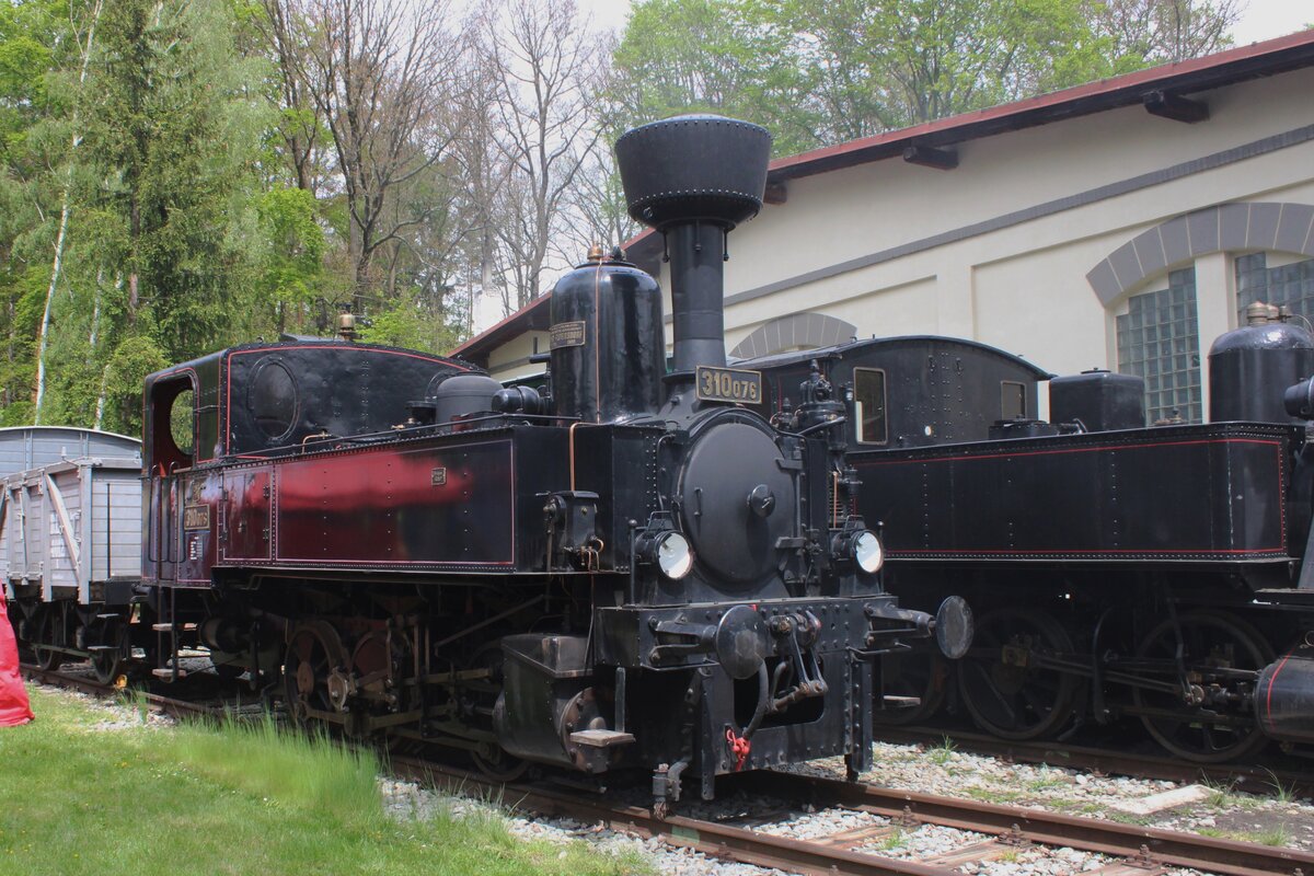 Ex- Austrian 310 076 stands a bit tucked away in the railway museum at Luzna u Rakovnika on 11 May 2024.