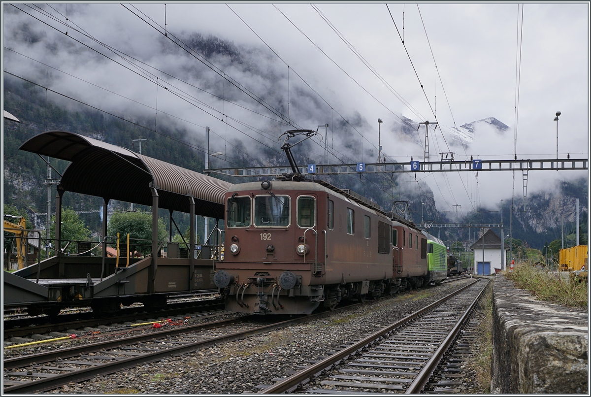 In Kandersteg, in addition to the BLS Re 465 004 seen in the background, the two BLS Re 4/4s 192 and 184 are also ironed up and are probably waiting for their next assignment; but the time of the beautiful BLS Re 4/4 really seems to be running out.

September 12, 2024