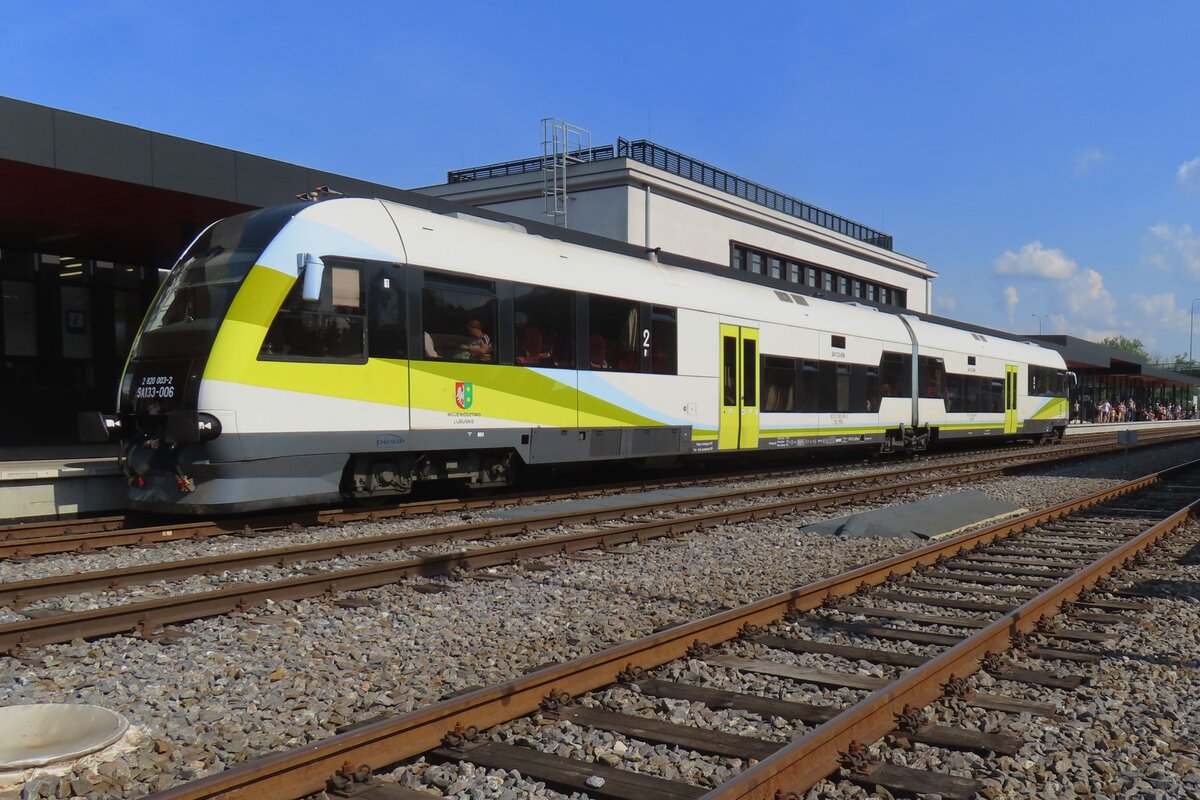 Kolej Lubuski/PolRegio SA133-006 cxalls at Wolsztyn on 4 May 2024.