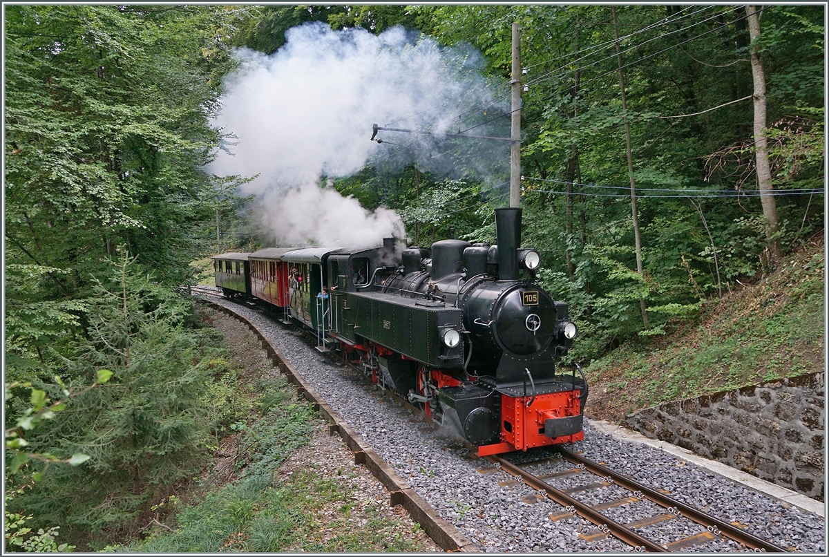 Les chemin de fer disparus - The Vanished Railways (Zell - Todtnau 1889 1967) - The SEG G 2x 2/2 105 of the Blonay - Chamby Railway wiht his steamer-service on the way from Blonay to Chaulin in the wood by Blonay 

September 13, 2025