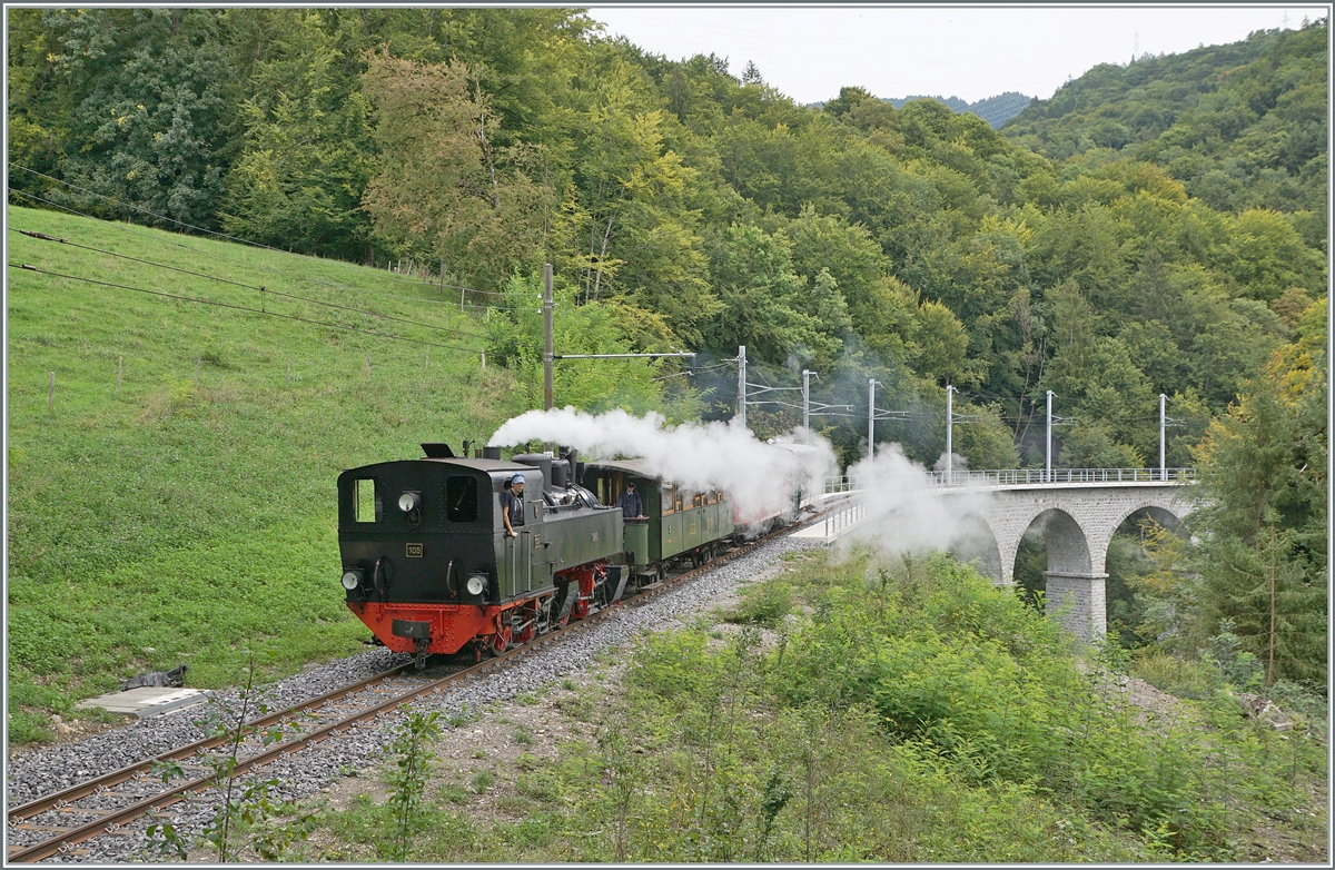 Les chemin de fer disparus - The Vanished Railways (Zell - Todtnau 1889 1967) - The SEG G 2x 2/2 105 of the Blonay - Chamby Railway with his steamer-service on the way from Chaulin 
to Blonay by the Baye of Clarens Viadukt. 

September 13, 2025