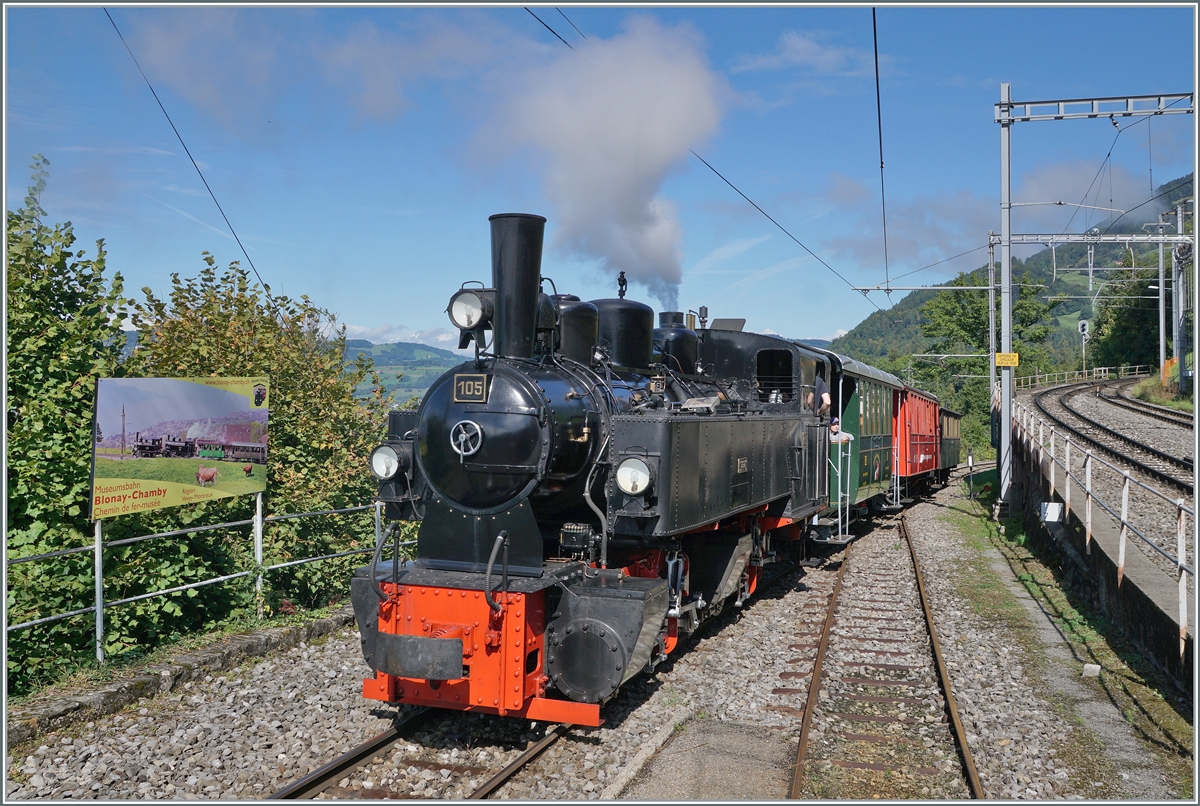 Les chemin de fer disparus - The Vanished Railways (Zell - Todtnau 1889 1967) - The SEG G 2x 2/2 105 of the Blonay - Chamby Railway is leaving the Chamby Station on the way to Chaulin.

14.09.2025