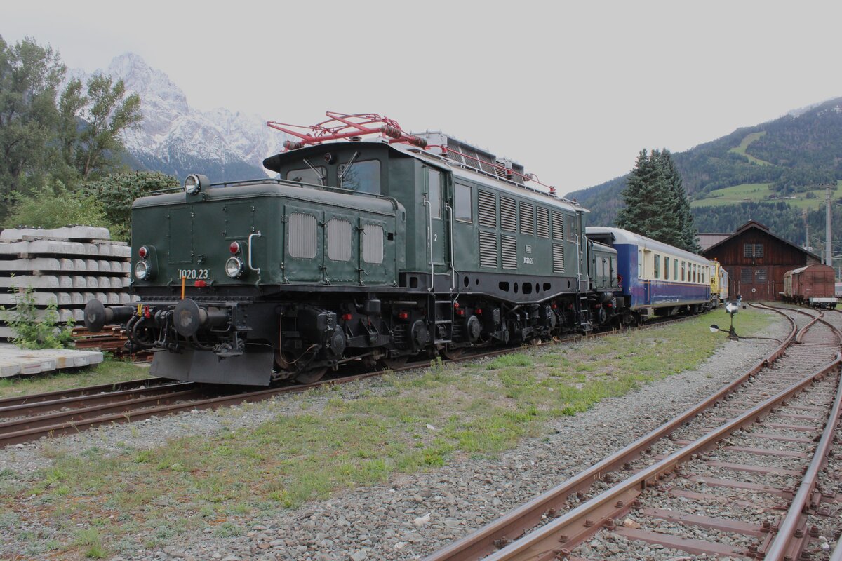 ÖBB 1020.23 stands inside the little railway museum at Lienz in Osttirol on 14 September 2024.