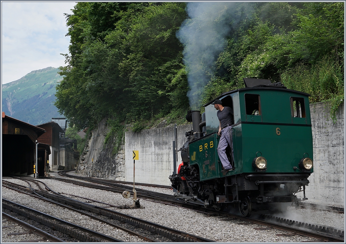 . A BRB steam train pictured between Rothorn Kulm und Oberstafel on ...