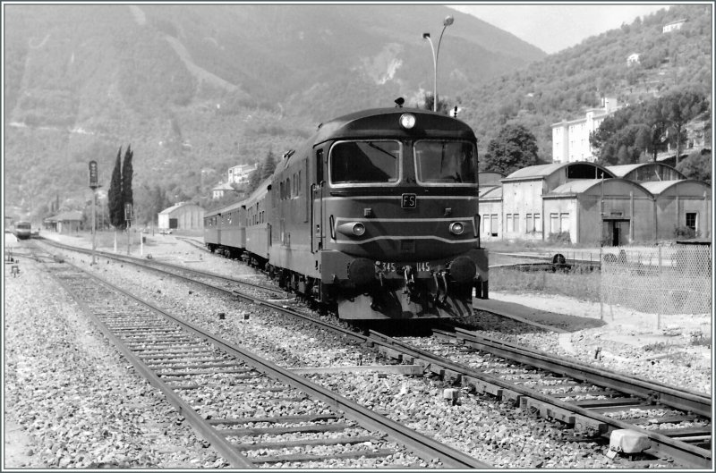 The FS D 345 1145 in Breil sur Roya. Summer 1985 scannend