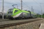 City Airport Train 1116 141 turns its back on Schwechat station on 28 May 2012. The position made the slight inclinement necessary. 