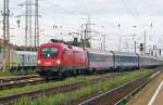 On 27 May 2012 ÖBB 1116 188 hauls an overnight traiin to Paris Est into Wien-Hütteldorf.