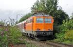 On 29 August 2014 ex-ÖBB 1142 635 hauls an EETC overnight train out of Kaldenkirchen.