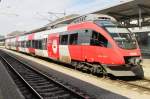 ÖBB 4124 022 stands in Wiener Neustadt on 31 May 2015. Class 4124 is a bifrequency version of Class 4024.