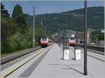 Two ÖBB 4748 in Bregenz and the on the right the Pfänder. 

19.06.23