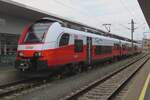 ÖBB 4744 048 with CityJet colours stands in Linz Hbf on 20 May 2023.