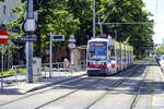 Wiener Lines: Tram 670 in the Haltegraugasse in Vienna.Date: 19 May 2024.