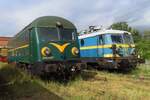 Ex-NMBS, now PFT-TSP: 201.027 (ex 5927) stands in the Retrotrain museum at Saint-Ghislain on 17 August 2024.