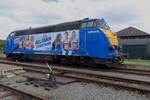 INfraBel 6309 carries the  Belgian Cheetas  livery in support of the Belgian Olympic team and is seen at Baasrode Noord on 6 JUly 2024.