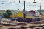 On 22 May 2014, SNCB 7791 takes a nap at Brugge.