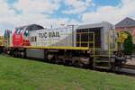 TUC Rail/InfraBel 7800 stands at Baasrode Noord as part of an exhibition on 6 July 2024 during the  Scheldeland in Stoom  Weekend.