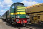 SDP's ex NMBS shunter 8228 stands in Baasrode Noord on 6 July 2024.