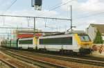  10 June 2006 saw NMBS 1307 with sister and B-Cargo coal wagons passing through Antwerpen Berchem.