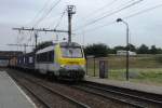 NMBS 1305 leaves Antwerpen Noorderdokken with a container train on 22 August 2013.