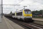 NMBS 1330 heads a cereals train at Antwerpen Luchtbal ona grey (and therefore tricky)  18 June 2014.