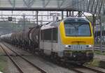 Tank train headed by 1314 passes through Mons on 18 August 2024.