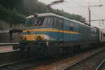 Frog's  view on SNCB 1503 at Liége-Guillemins on the evening of 13 July 1999.