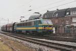 NMBS 2737 hauls a coal train out of Maastricht on a grey 11 March 1996.