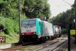 CoBRa 2820 at the Dutch-German border between Venlo and Kaldenkirchen at a point, known as Bovenste Molen, on 31 August 2013. One month and a half of diverted freights (off the Betuwe-Route to the old Brabantroute Kijfhoek-Breda-Tilburg-Venlo) are about to end.