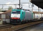 On 10 September 2009, CoBRa 2830 hauls an intermodal train through Antwerpen-Berchem.