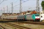 On 10 September 2011 CoBRa 2832 speeds through Brussel Noord with a Benelux-IC.