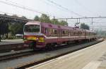 NMBS Sprinter/Duikbril (Goggles) 907 enters Roosendaal on 29 August 2013.