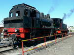 CFV3V
The first locomotive is the MF83 an industrial steam locomotive build by La Meuse.
The second is the Elna 5 n° 158 build by Henchel.
In the station of Mariembourg.
18-07-2010.