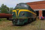 PFT-TSP 202020 stands in the Retrotrain museum at Saint-Ghislain on 17 August 2024. Due to massive (re-) construction works on the line Ciney--Spontin--Yvoir, the normally held train festival on the Chemin de Fer du Bocq had to be cancelled; bringing some extra trains and an Open Weekend at Retrotrain instead.