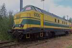 Ex-NMBS, now PFT-TSP: 6106 stands a bit tucked away in the Retrotrain museum at Saint-Ghislain on 17 August 2024.