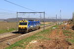 Maintenance vehicle ES 203 from Infrabel is passing in Warsage, 27/3/2025