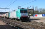 Alpha Trains 2905 enters Antwerpen Noorderdokken for the final turn at Ekeren, needed to reach the vast Antwerp harbour area on 20 April 2013.