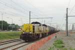 On 22 May 2014, this tank train, hauled by 7776 passes Antwerpen-Noorderdokken.