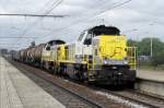 NMBS 7868 hauls a freight through Antwerpen-Luchtbal on 19 June 2014.