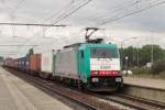 Alpha Trains 2904 hauls an intermodal train to Paris-Valenton through Antwerpen-Luchtbal on 18 June 2014.