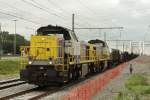 Steel tube train with 7814 passes Antwerpen-Luchtbal on 18 June 2014.