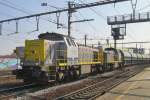 SNCB 7719 hauls a zinc ore train through Amntwerpen-Berchem on 17 March 2016.