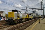 Zinc ore train with 7771 passes through Antwerpen-Berchem on 29 June 2016.