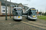 De Lijn 7315 Bombardier Flexity 2 build in 2015.
Line 5 P+R Linkeroever.
De Lijn 7427 CAF Urbos 100 build in 2023.
Line 10 P+R Schoonselhof.
Location: end station Wijnegem.
This is a small end station, no car parking only small bike parking just before the village of Wijnegem. It is also served by bus line 40: Antwerpen-Oostmalle.
06-02-2025