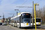 De Lijn 7321 Bombardier Flexity 2 build in 2015.
Line 26 Silsburg via Berchem Station.
Location: Borsbeeksebrug.
This was a temporary line, due to maintenance works in the metro tunnels between stations Opera and Van Eeden lines 3-5-9 and 15 were not operated on Sunday 09-03-2025. Instead there where 2 temporary lines:
Line 25: P+R Merksem – P+R Boechout (combination of 3 and 15).
Line 26: Wijnegem – Silsburg (combination of 5 nand 9).
These lines served metro stations: Plantin – Diamant – Astrid – Elisabeth – Handel – Schijnpoort and Sport(only line 25).
09-03-2025