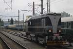 T435-003 runs round at Benesov u Prahy on a rainy Friday 26 September 2025 in preparation of the train fest STEAM56, to be held in September. Next year, might se the last of these spectacles of about thirty museum trains in the surroundings of Benesov u Prahy, due to the wholsesale deployment of ECTS on the Czech railway tracks, de facto banning preserved stock from main-line running because of the prohibitive costs to equip museum stock with the mandatory ECTS.