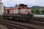Strabag CZ 741 703 rides solo through Decin hl.n. on 27 May 2025.