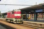 CD 742 113 is light running through Pardubice hl.n. on 30 May 2012.