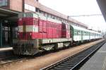 CD 742 113 shunts passenger stock at Pardubice hl.n. on 30 May 2012.