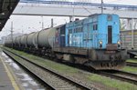 Tank train with 742 191 shunts at Ostrava hl.n. on 4 May 2016.